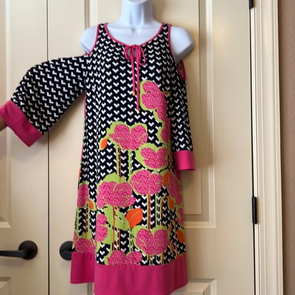 Kaari Blue Cold Shoulder Dress size Small - Picture 2 of 11